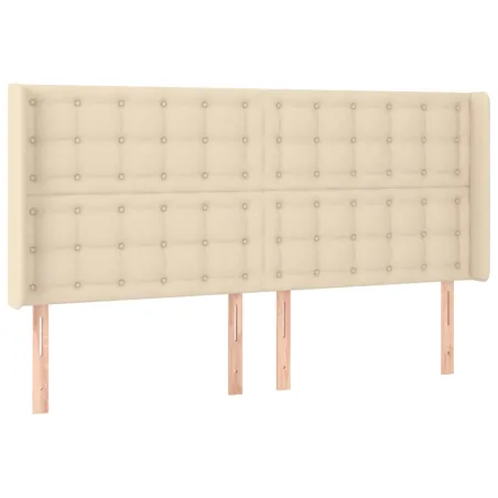 Tête de lit avec oreilles Crème 203x16x118/128 cm Tissu