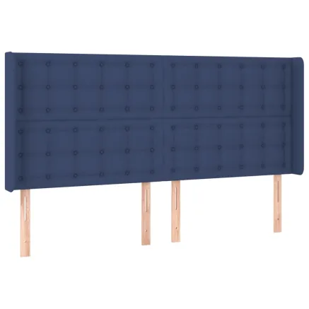 Tête de lit avec oreilles Bleu 203x16x118/128 cm Tissu 2