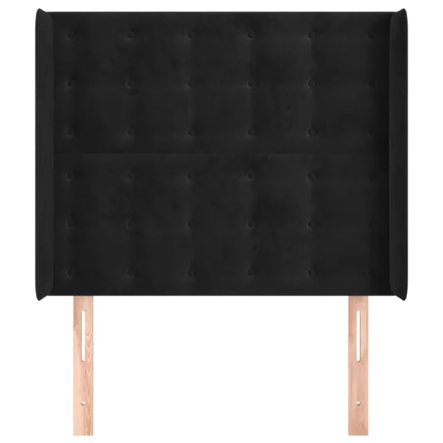 Tête de lit avec oreilles Noir 83x16x118/128 cm Velours