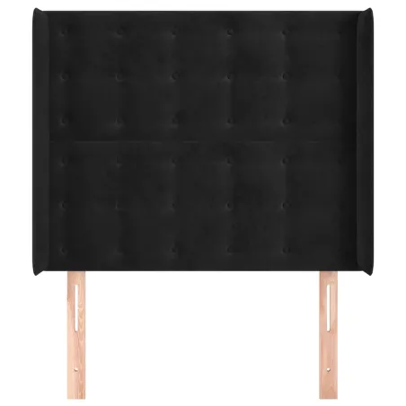 Tête de lit avec oreilles Noir 83x16x118/128 cm Velours