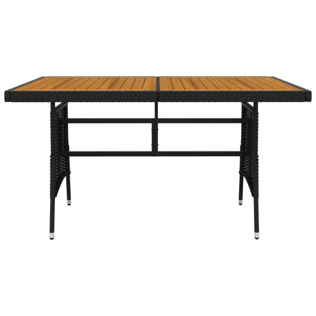 Ensemble à manger d'extérieur 7 pcs Résine tressée Noir