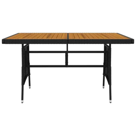 Ensemble à manger d'extérieur 7 pcs Résine tressée Noir