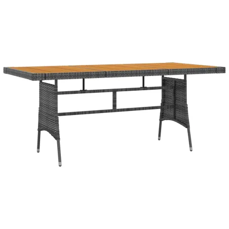 Mobilier à dîner d'extérieur 9 pcs Résine tressée Gris