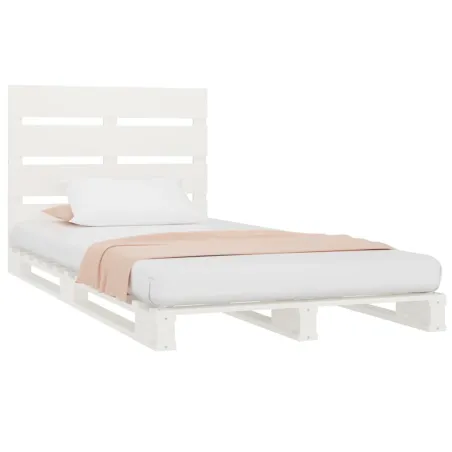 Cadre de lit sans matelas blanc 90x200 cm bois de pin massif