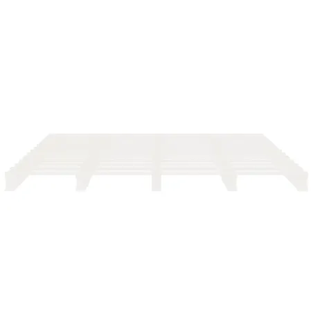 Cadre de lit sans matelas blanc 180x200 cm bois massif de pin