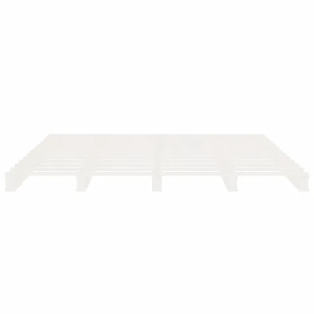 Cadre de lit sans matelas blanc 200x200 cm bois massif de pin