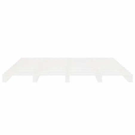Cadre de lit sans matelas blanc 200x200 cm bois massif de pin