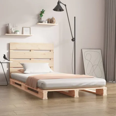 Cadre de lit sans matelas 75x190 cm bois de pin massif
