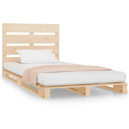 Cadre de lit sans matelas 75x190 cm bois de pin massif