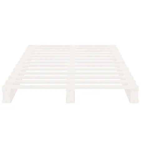 Cadre de lit sans matelas blanc 75x190 cm bois de pin massif