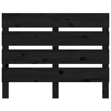 Cadre de lit sans matelas noir 75x190 cm bois de pin massif