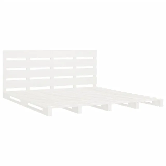 Cadre de lit sans matelas blanc 135x190 cm bois de pin massif