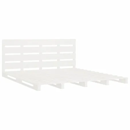 Cadre de lit sans matelas blanc 135x190 cm bois de pin massif