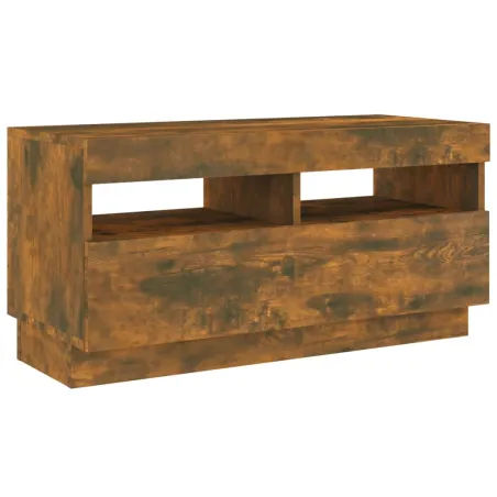 Ensemble de meubles TV avec lumières LED 3 pcs Chêne fumé