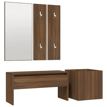 Ensemble de meubles de couloir Chêne marron Bois d'ingénierie 2