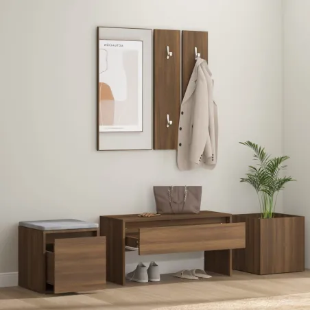 Ensemble de meubles de couloir Chêne marron Bois d'ingénierie