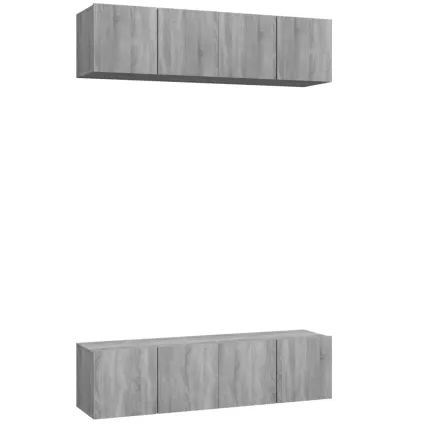 Meubles TV muraux 4pcs Sonoma gris 60x30x30cm Bois d'ingénierie 2