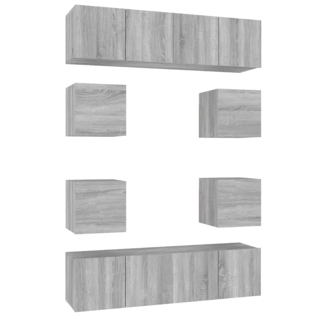 Ensemble de meubles TV 8 pcs Sonoma gris Bois d'ingénierie