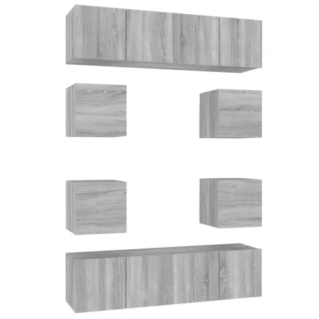Ensemble de meubles TV 8 pcs Sonoma gris Bois d'ingénierie