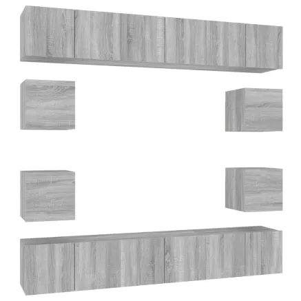 Ensemble de meubles TV 10 pcs Sonoma gris Bois d'ingénierie 2