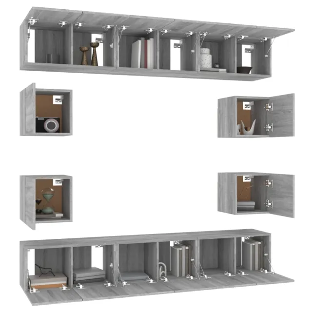 Ensemble de meubles TV 10 pcs Sonoma gris Bois d'ingénierie