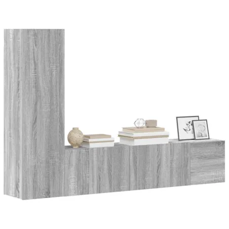 Ensemble de meubles TV 3 pcs Sonoma gris Bois d'ingénierie