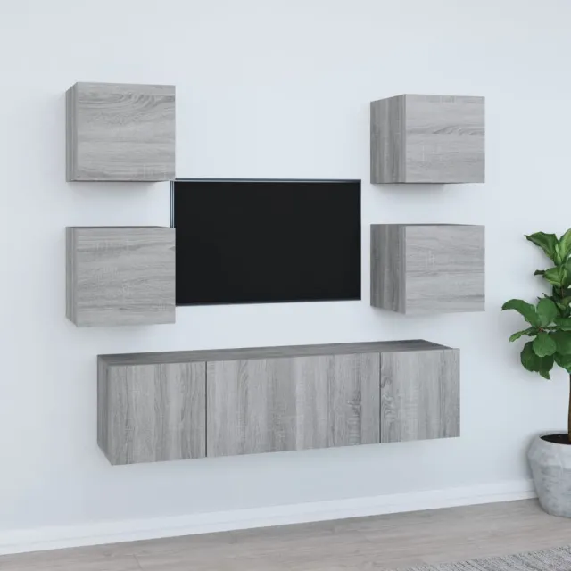 Ensemble de meubles TV 6 pcs Sonoma gris Bois d'ingénierie