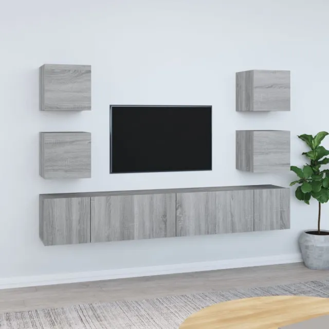 Ensemble de meubles TV 7 pcs Sonoma gris Bois d'ingénierie