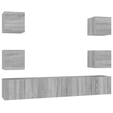 Ensemble de meubles TV 7 pcs Sonoma gris Bois d'ingénierie 2