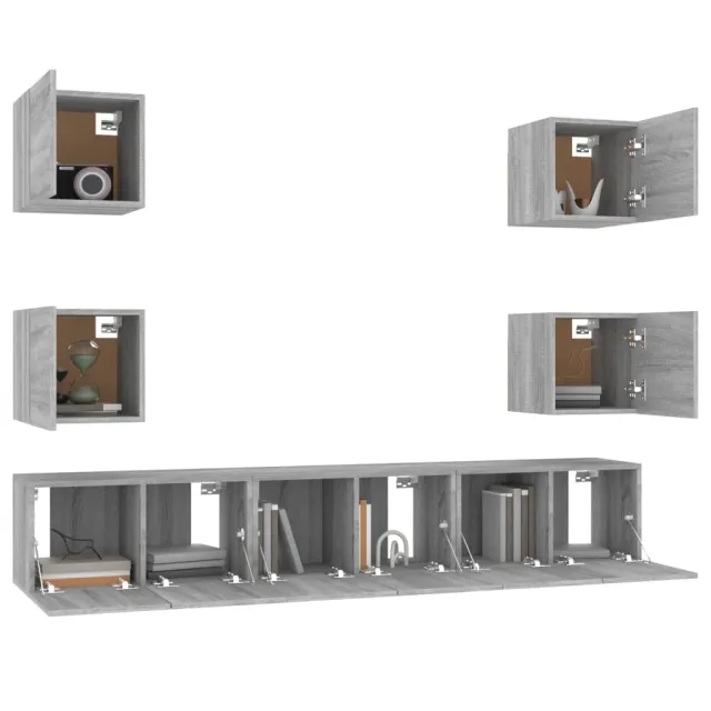 Ensemble de meubles TV 7 pcs Sonoma gris Bois d'ingénierie