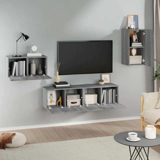 Ensemble de meubles TV 4 pcs Sonoma gris Bois d'ingénierie