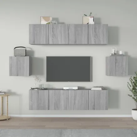 Ensemble de meubles TV 6 pcs Sonoma gris Bois d'ingénierie