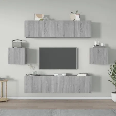 Ensemble de meubles TV 6 pcs Sonoma gris Bois d'ingénierie