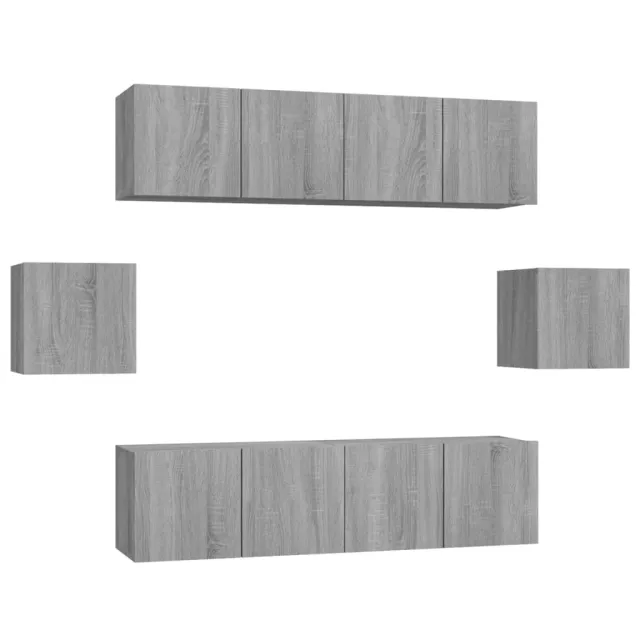 Ensemble de meubles TV 6 pcs Sonoma gris Bois d'ingénierie