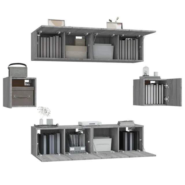 Ensemble de meubles TV 6 pcs Sonoma gris Bois d'ingénierie