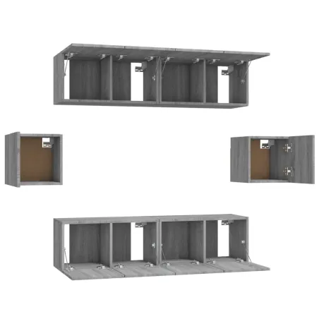 Ensemble de meubles TV 6 pcs Sonoma gris Bois d'ingénierie