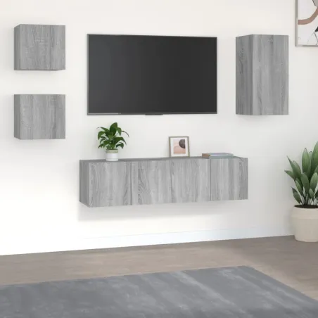 Ensemble de meubles TV 5 pcs Sonoma gris Bois d'ingénierie