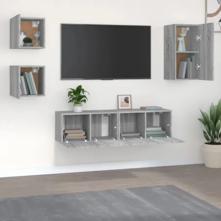 Ensemble de meubles TV 5 pcs Sonoma gris Bois d'ingénierie