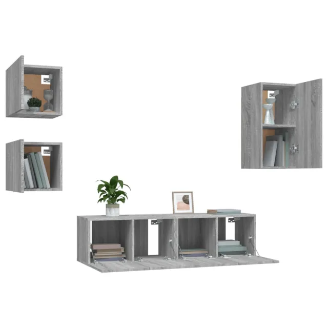 Ensemble de meubles TV 5 pcs Sonoma gris Bois d'ingénierie