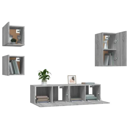 Ensemble de meubles TV 5 pcs Sonoma gris Bois d'ingénierie