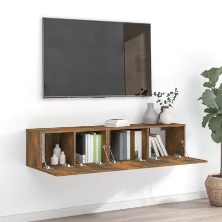 Ensemble de meubles TV 2 pcs Chêne fumé Bois d'ingénierie