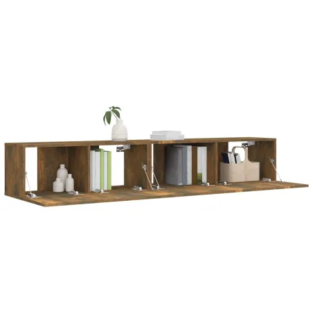 Ensemble de meubles TV 2 pcs Chêne fumé Bois d'ingénierie