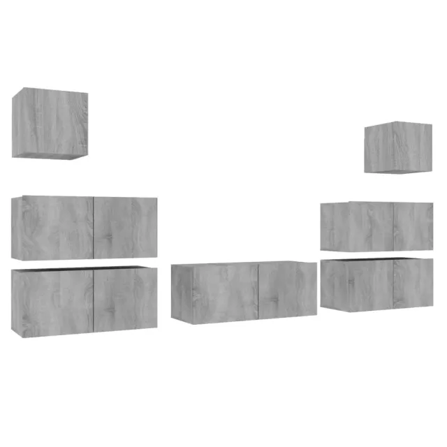 Ensemble de meubles TV 7 pcs Sonoma gris Bois d'ingénierie