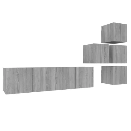 Ensemble de meubles TV 6 pcs Sonoma gris Bois d'ingénierie 2