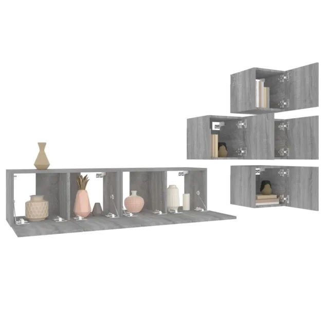 Ensemble de meubles TV 6 pcs Sonoma gris Bois d'ingénierie