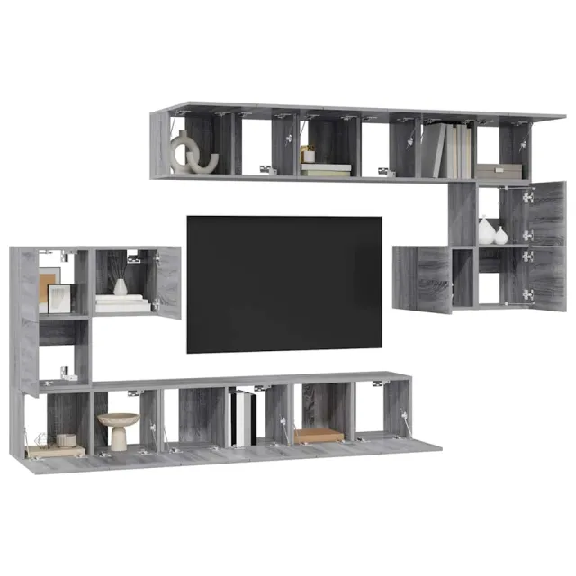 Ensemble de meubles TV 10 pcs Sonoma gris Bois d'ingénierie