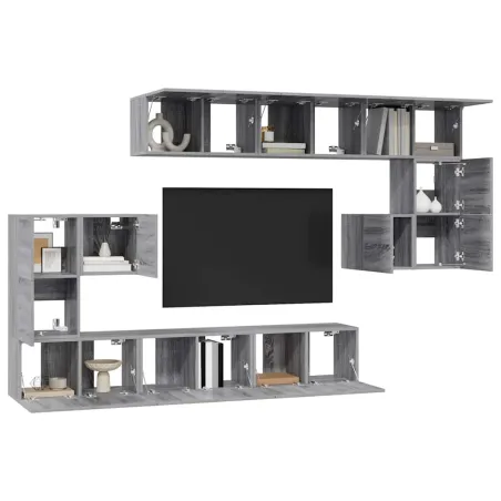 Ensemble de meubles TV 10 pcs Sonoma gris Bois d'ingénierie