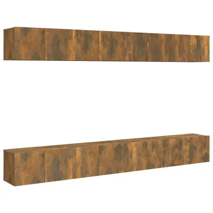 Meubles TV 8 pcs Chêne fumé 60x30x30 cm Bois d'ingénierie 2