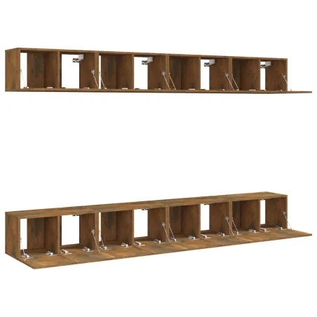 Meubles TV 8 pcs Chêne fumé 60x30x30 cm Bois d'ingénierie