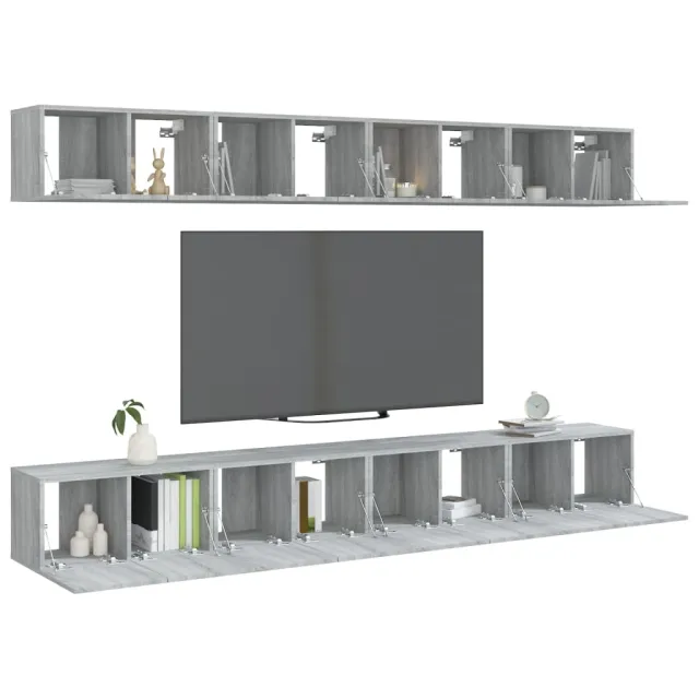 Meubles TV 8 pcs Sonoma gris 60x30x30 cm Bois d'ingénierie